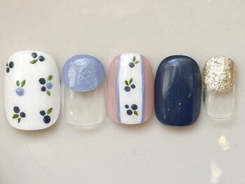 カラ ネイル 中津店(calla nail)/ブルーのお花