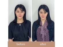 顔のパーツがハッキリしフェイスラインもスッキリ！小顔効果◎