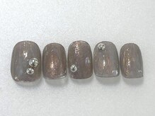 アイネイルズ 池袋店(I-nails)/うねうねオレンジミラー