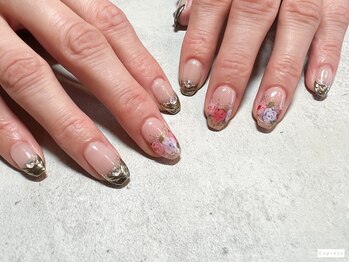 プルメリア(Plumeria)/【ハンド】手描き花柄×ミラー