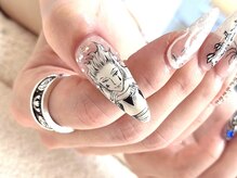 Nailstudio Remede【ネイルスタジオ ルメッド】/痛ネイル◆モノクロキャラ