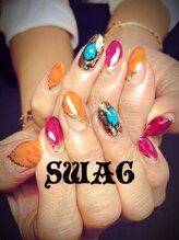 スワッグ(SWAG)/大理石×変形フレンチ