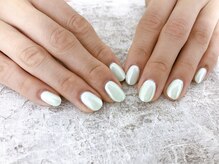 キキネイル たまプラーザ店(kikinail)/グリーンサテンネイル　夏ネイル