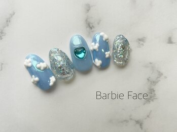 バービーフェイス 恵比寿(Barbie Face)/雲ネイル
