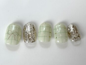 落書きチェックリボン¥6000