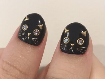 プティットスリール 西尾店(Petit Sourire)/☆黒猫ネイル☆