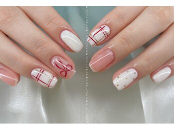 ココナッツネイル/チェックネイル