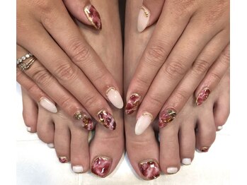 ビービーネイル(BB)/お揃いのマーブルデザイン♪