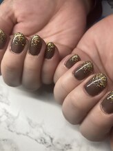サフィールネイルサフィールネイル(Saphir nail)/ゴールド×ブラックシアー