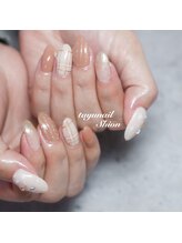 たゆ ネイル(たゆnail)/ぷっくりニットチェックネイル