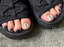 エクラス 銀座(Heclats)/フットネイル/ネイビー/ストーン