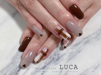 ネイルアトリエルカ(nail atelier LUCA)/W-439 大人可愛いチェックネイル