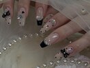 >>大人ガーリードットネイル