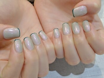 ラルネイル 大宮(Lull. nail)/＊先端ライン＊グリーン＊