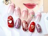 【毎回オフ無料】華やかハートnail ¥7990～11000＊デザイン価格変動