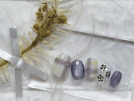 手書きチェックネイル