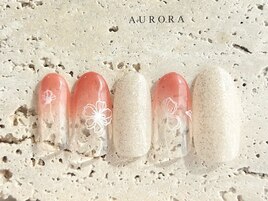 グラデーション　春ネイル
