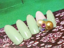 ネイルサロン ティディ(TIDY)/シンプル×ビジューネイル