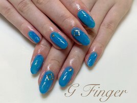 ブルー☆タイダイネイル