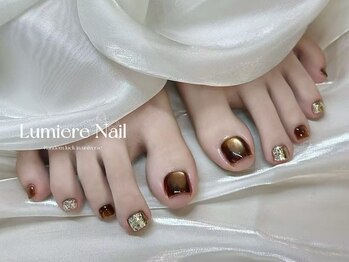 ルミエール ネイル モンナカ(Lumiere Nail Monnaka)/ボルドー/ツイード/ブラウン