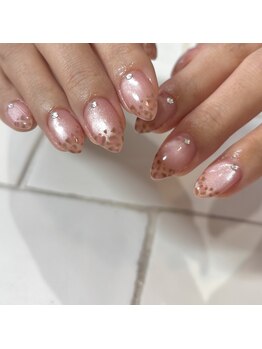 カミナネイル(KAMINA.nail)/ヒョウ柄フレンチ