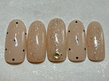 ドット　馴染みカラー　ベージュ