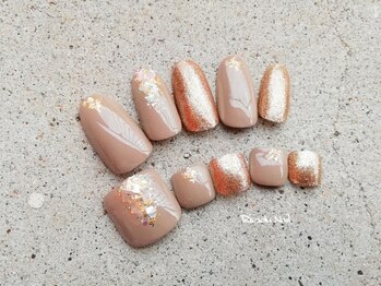 リンドゥネイル(Rindu Nail)/ハンド&フットset 秋デザイン