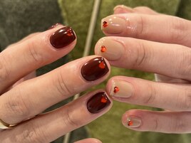 先端ハートホロネイル