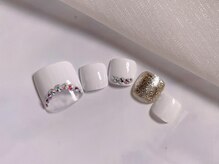 ルームヘアネイル 曙橋店(Room hair nail)/フット逆フレンチ×ストーン