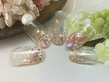 アペル(apare)/ラメグラデ×パーツネイル