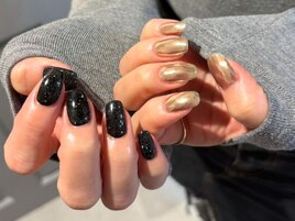 ちぐはぐデザインネイル