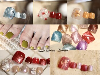 ネイルサロン マリア(nail salon Maria)の写真/【初回付替えオフ無料★】FOOTジェルワンカラー ¥6050/マグネットジェル¥6380/FOOTアート2本付¥6600