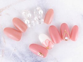 ピンク　パール　フラワー