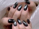 黒マグネットネイル