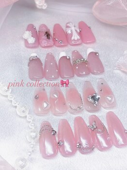 ヘネシー 仙台店(HENECY)の写真/ワンホン風も叶う可愛い定額サンプル！ピンクを使ったシンプルオフィスネイルからフルアートまでご用意！