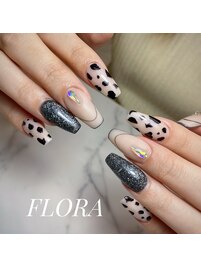 牛柄フラッシュネイル☆スカルプ