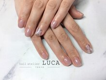ネイルアトリエルカ(nail atelier LUCA)/S-23 モーブピンク大理石アート