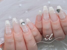 フレンチ×チェックネイル