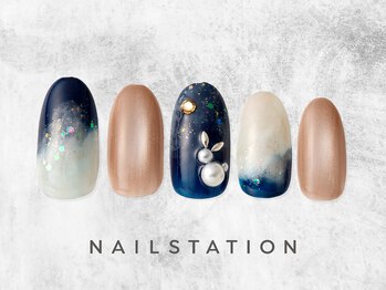 ネイルステーション ルミネ北千住店(NAIL STATION)/お月見ネイル/パラジェル