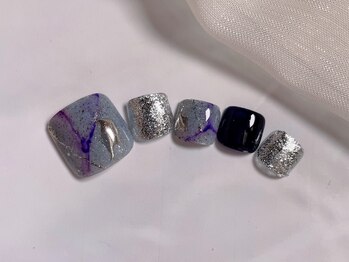 ルームヘアネイル 曙橋店(Room hair nail)/フットパープルグレー大理石
