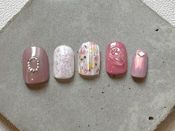 カラ ネイル 中津店(calla nail)/春のピンクデザイン