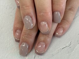 【森】シンプル フレンチネイル