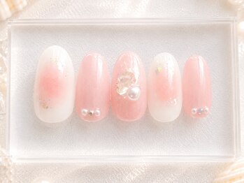 桜/うるつや桃色夏のチークネイル