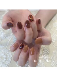 秋定番！べっこうネイル♪