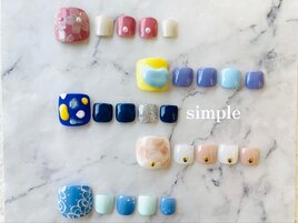 シンプル/フットネイル/フラワー