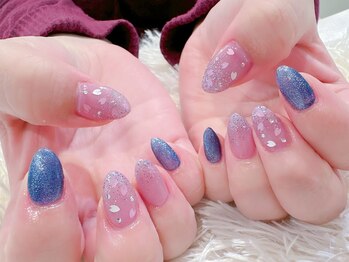 ＃春ネイル＃夜桜ネイル