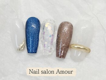 アムールユシマテン 上野湯島店(Amour)/キラキラ春夏のネイル¥7980