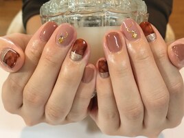 べっこうネイル/秋ネイル/冬