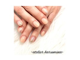 ピンクベージュ/ラメ/シンプル