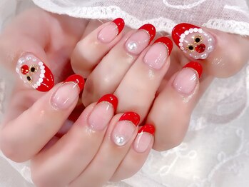 ラルネイル 大宮(Lull. nail)/#サンタ #Xmas #赤 #フレンチ
